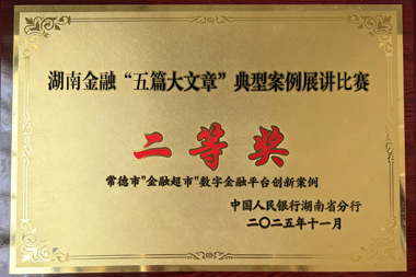 湖南金融“五篇大文章”典型案例展讲比赛二等奖——常德市“金融超市”数字金融平台创新案例